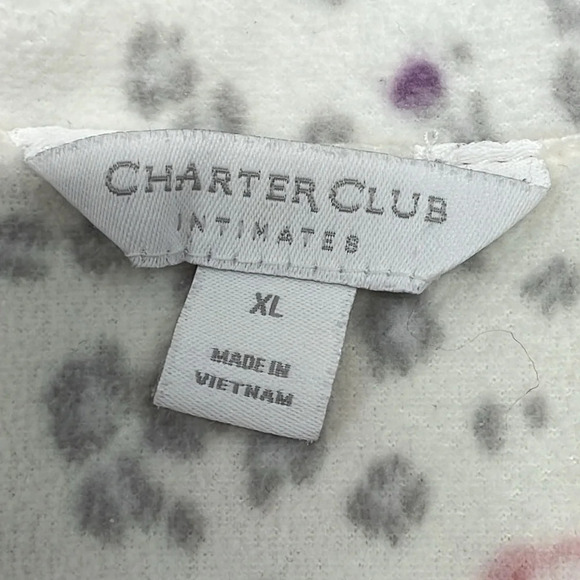 Charter Club Intimates Long Sleeve Button Down Pajama Set White Floral XL - Picture 6 of 16